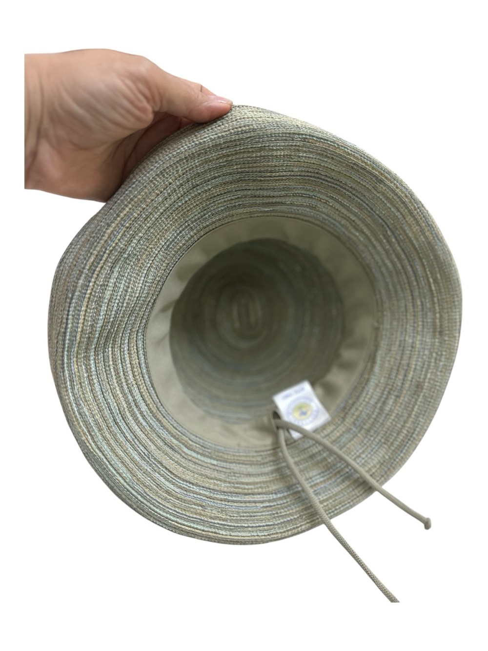 Women’s Green Straw Sun Hat with Small Logo Tab - Picture 4 of 7